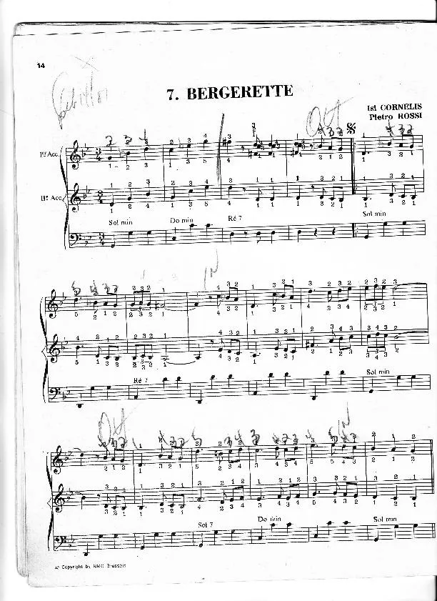 télécharger la partition d'accordéon Bergerette (1er et 2ème Accordéon) au format PDF