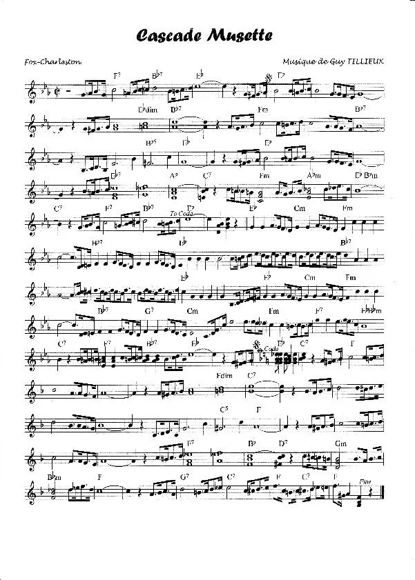 télécharger la partition d'accordéon Cascade Musette (Fox Charleston) au format PDF