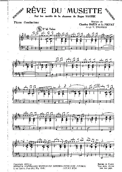 télécharger la partition d'accordéon Rêve du musette (Arrangement Yvonne Thomson) (Valse) (Piano) au format PDF