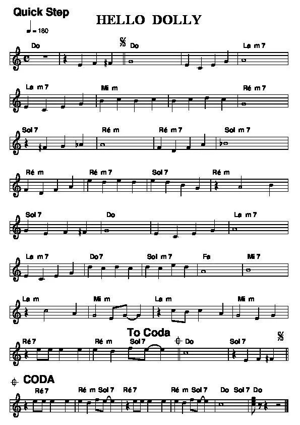télécharger la partition d'accordéon Hello dolly au format PDF