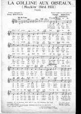 télécharger la partition d'accordéon La colline aux oiseaux (Mockin' bird hill) (Valse Chantée) au format PDF