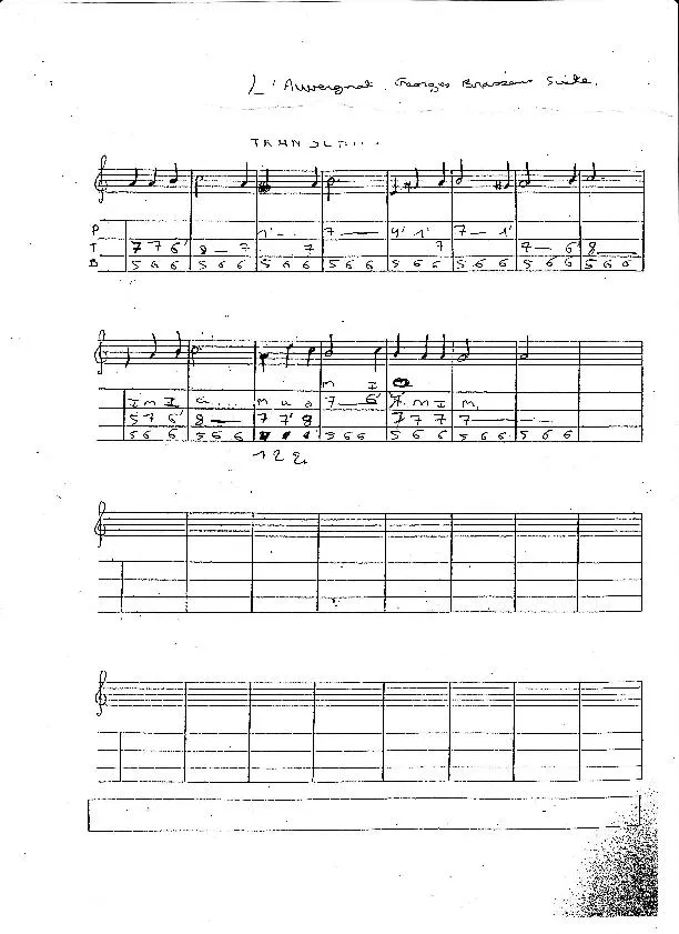télécharger la partition d'accordéon L'auvergnat (Transcription Diatonique) (Manuscrite) au format PDF