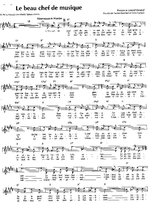 télécharger la partition d'accordéon Le beau chef de musique (Marche) au format PDF