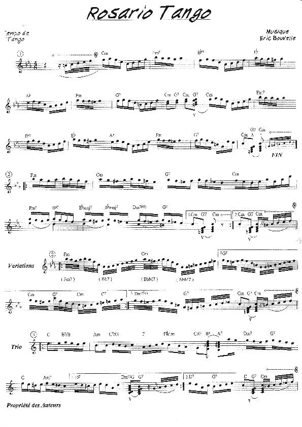 télécharger la partition d'accordéon Rosario Tango au format PDF