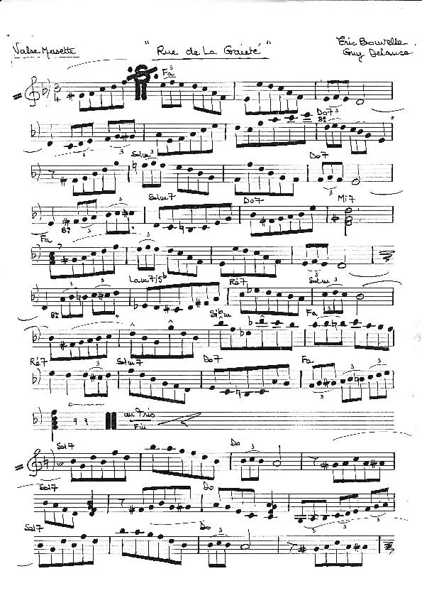 télécharger la partition d'accordéon Rue de la Gaité (Valse Musette) au format PDF