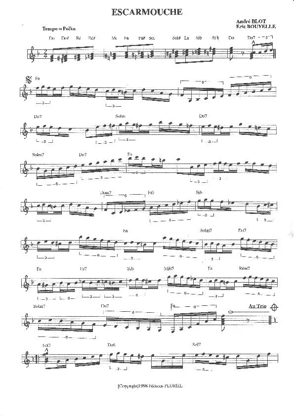 télécharger la partition d'accordéon Escarmouche (Polka) au format PDF