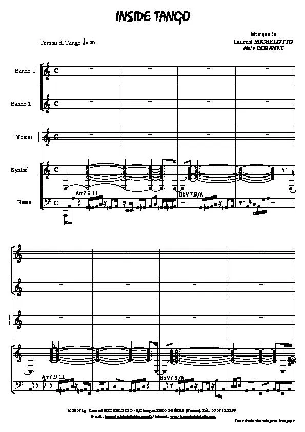 télécharger la partition d'accordéon Inside Tango (Orchestration Complète) au format PDF