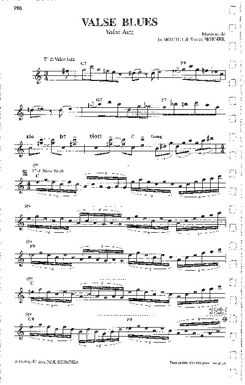 télécharger la partition d'accordéon Valse Blues au format PDF