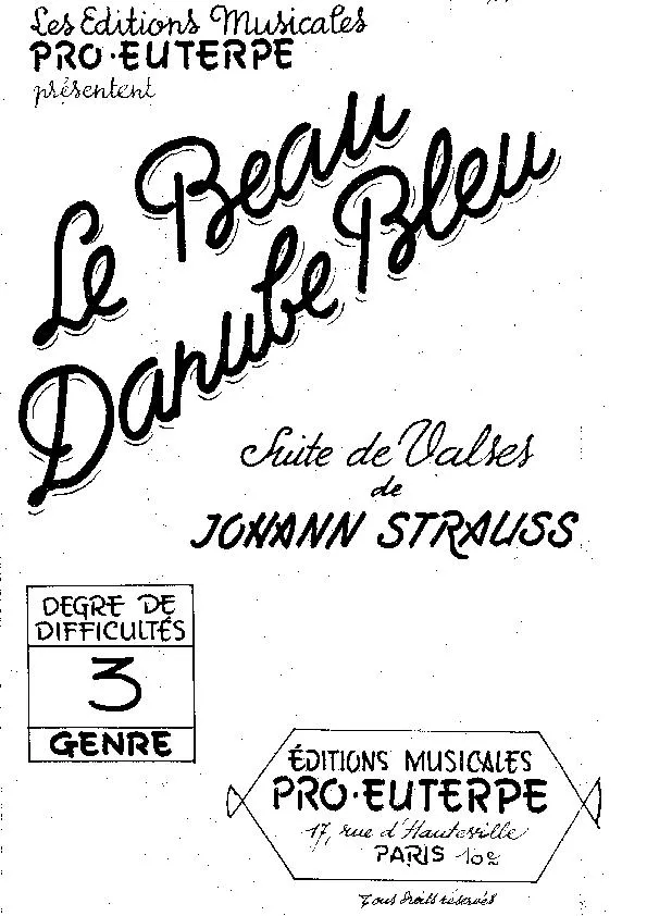 télécharger la partition d'accordéon Le Beau Danube Bleu (Arrangement Max Francy) au format PDF