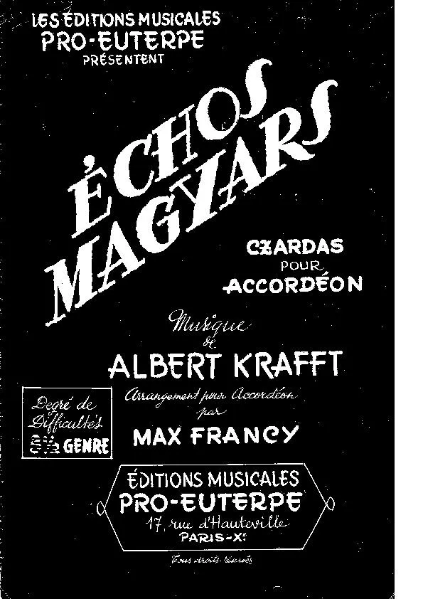 télécharger la partition d'accordéon Echos Magyars (Czardas) au format PDF