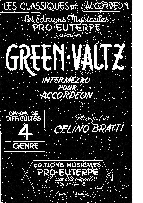télécharger la partition d'accordéon Green Waltz au format PDF