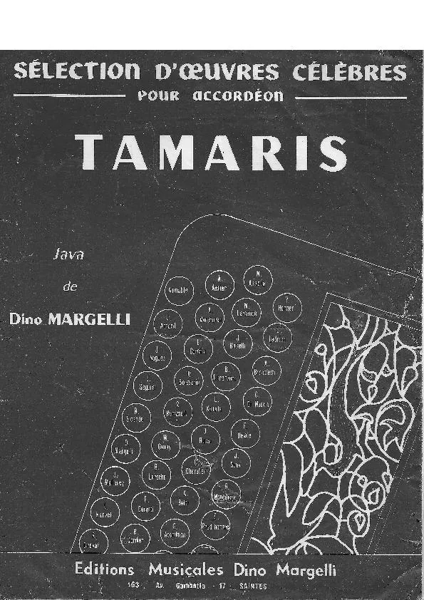télécharger la partition d'accordéon Tamaris (Java) au format PDF