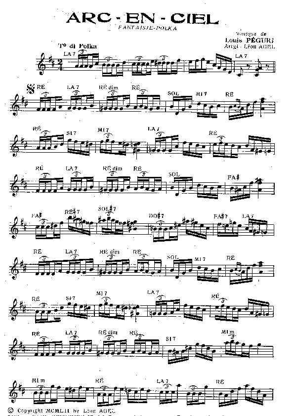 télécharger la partition d'accordéon Arc En Ciel (Fantaisie Polka) au format PDF