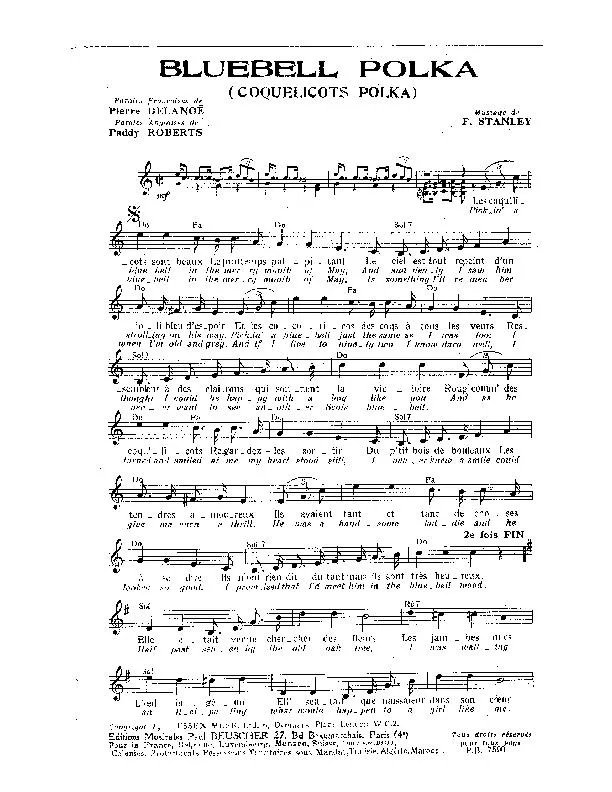 télécharger la partition d'accordéon Coquelicots Polka (Bluebell Polka) au format PDF