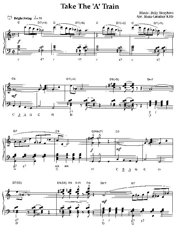 télécharger la partition d'accordéon Take the A train (Arrangement : Hans-Günther Kölz) au format PDF