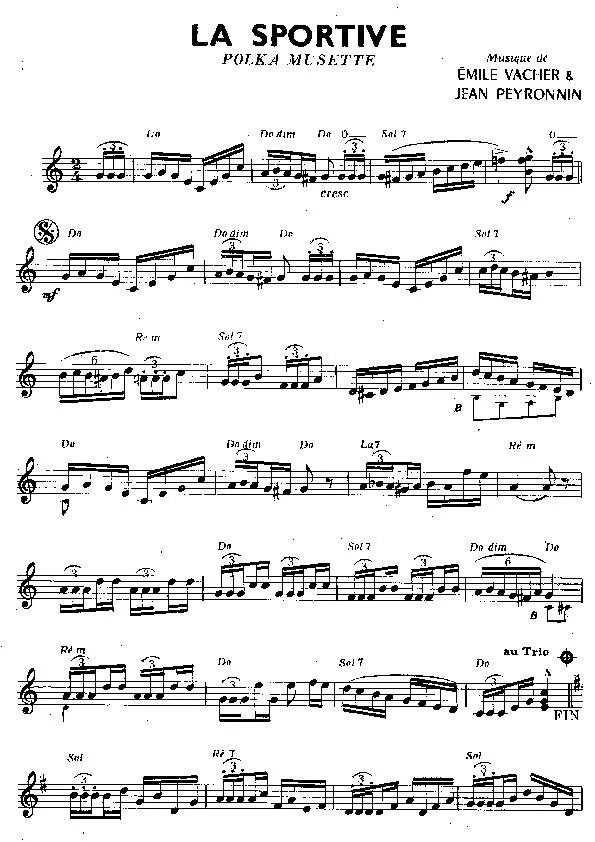 télécharger la partition d'accordéon La Sportive (Polka Musette) au format PDF