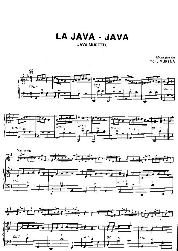télécharger la partition d'accordéon La Java Java au format PDF
