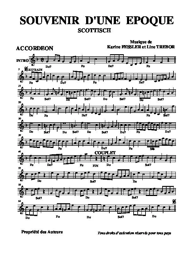 télécharger la partition d'accordéon Souvenir d'une époque (Scottisch) au format PDF