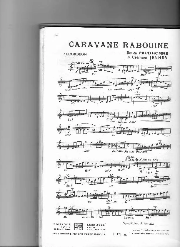 télécharger la partition d'accordéon Caravane rabouine (Valse) au format PDF