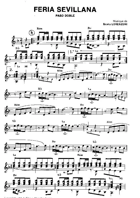 télécharger la partition d'accordéon Féria Sévillana (Paso Doble) au format PDF