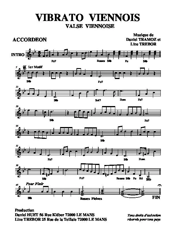 télécharger la partition d'accordéon Vibrato Viennois (Valse Viennoise) au format PDF