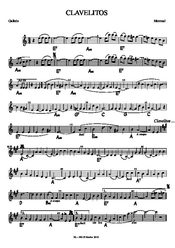 télécharger la partition d'accordéon Clavelitos (Transcription) au format PDF