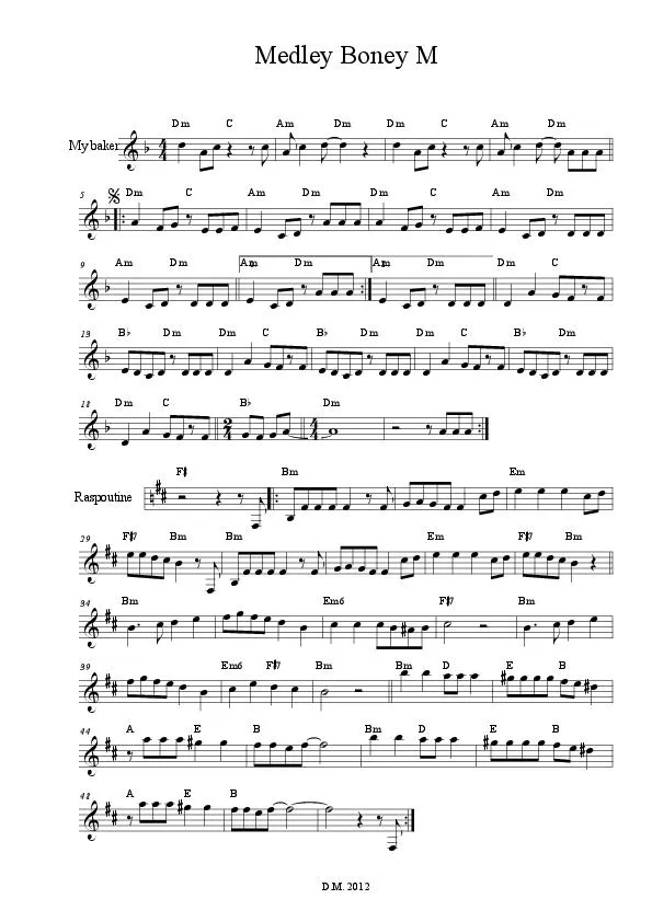 télécharger la partition d'accordéon Medley (3 titres) au format PDF