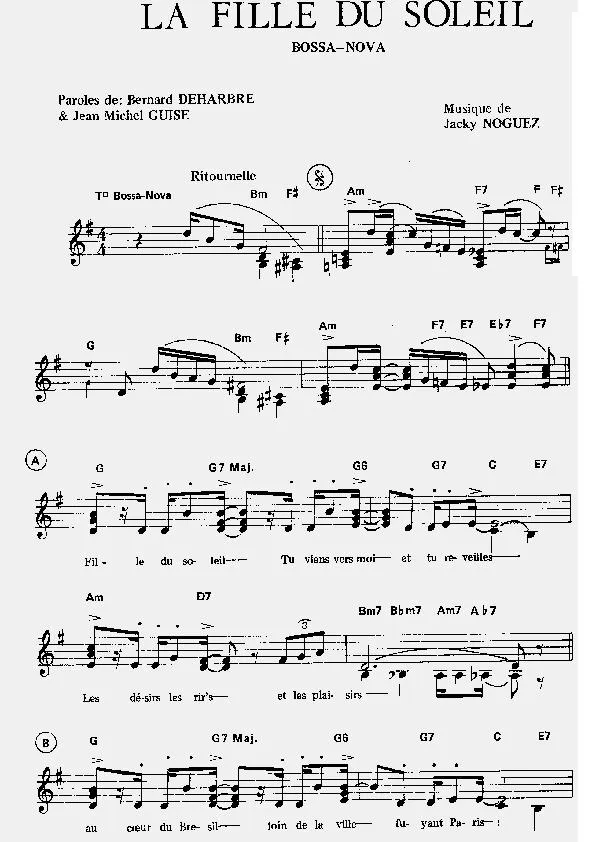 télécharger la partition d'accordéon La Fille du Soleil (Bossa Nova) au format PDF