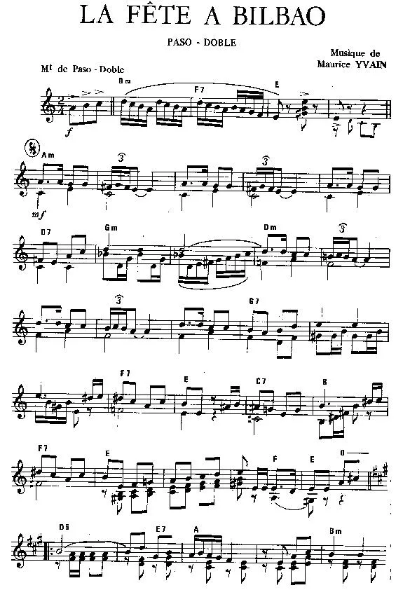 télécharger la partition d'accordéon La fête à Bilbao (Paso Doble) au format PDF