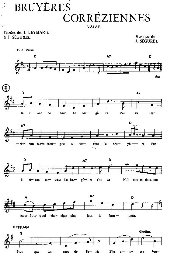 télécharger la partition d'accordéon Bruyères Corréziennes (Valse) au format PDF