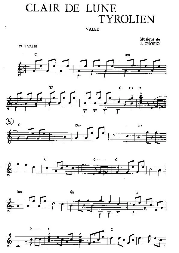 télécharger la partition d'accordéon Clair de Lune Tyrolien (Valse) au format PDF
