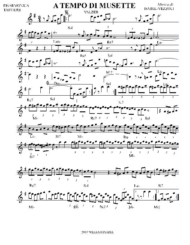 télécharger la partition d'accordéon A tempo di musette (Valse Musette) au format PDF