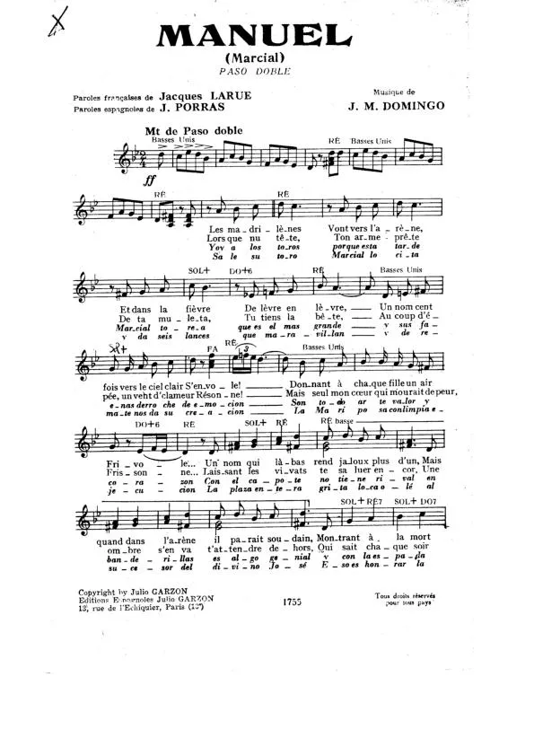 télécharger la partition d'accordéon Manuel (Marcial) (Paso Doble) au format PDF