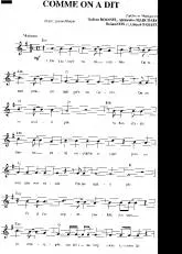 télécharger la partition d'accordéon Comme on dit (Chant : Louise Attaque) au format PDF