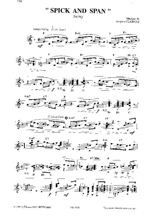 télécharger la partition d'accordéon Spick and span (Swing) au format PDF
