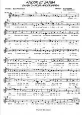 télécharger la partition d'accordéon Amour et Samba (Samba d'amour Amour samba) au format PDF