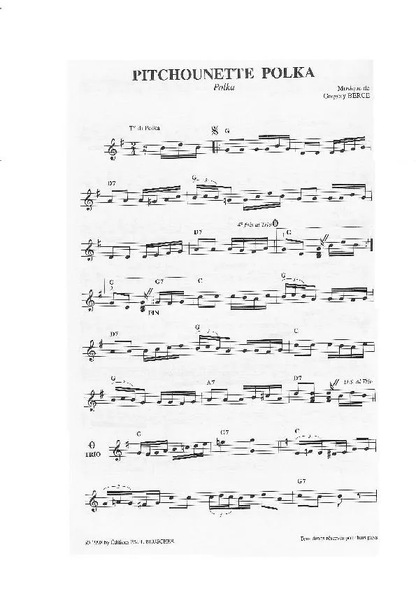 télécharger la partition d'accordéon Pitchounette polka au format PDF