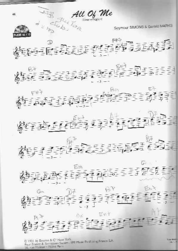 télécharger la partition d'accordéon All of me au format PDF