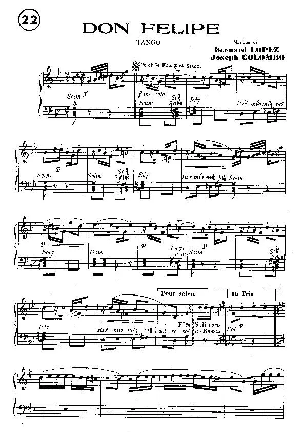 télécharger la partition d'accordéon Don Felipe (Tango) au format PDF