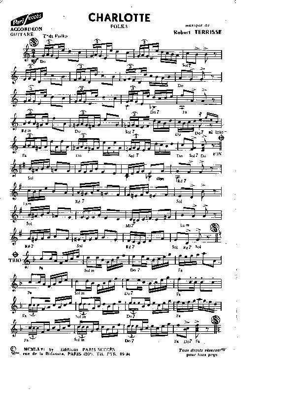 télécharger la partition d'accordéon Charlotte (Polka) au format PDF