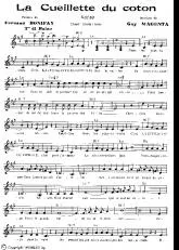 télécharger la partition d'accordéon La cueillette du coton (Chant : Gloria Lasso) au format PDF