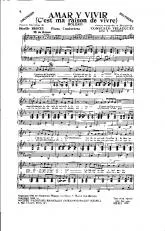 télécharger la partition d'accordéon Amar Y Vivir (C'est ma raison de vivre) (Piano Conducteur) au format PDF