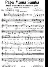 télécharger la partition d'accordéon Papa Mama Samba (Ça c'est fait comme ça) (Du Film : Jo la romance) au format PDF