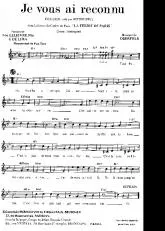télécharger la partition d'accordéon Je vous ai reconnu (Chant : Mistinguett) au format PDF