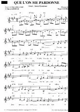 télécharger la partition d'accordéon Que l'on me pardonne (Chant : Nana Mouskouri) au format PDF