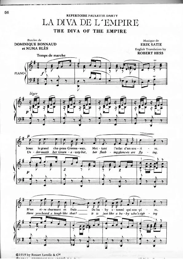 télécharger la partition d'accordéon La diva de l'Empire (The diva of the empire) au format PDF