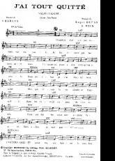 télécharger la partition d'accordéon J'ai tout quitté (Chant : Tino Rossi) (Valse Chantée) au format PDF