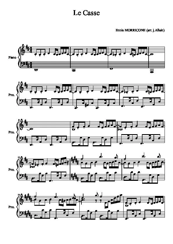 télécharger la partition d'accordéon Le casse (Piano) au format PDF