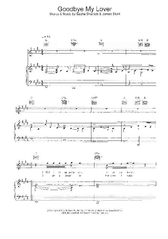 télécharger la partition d'accordéon Goodbye my lover au format PDF