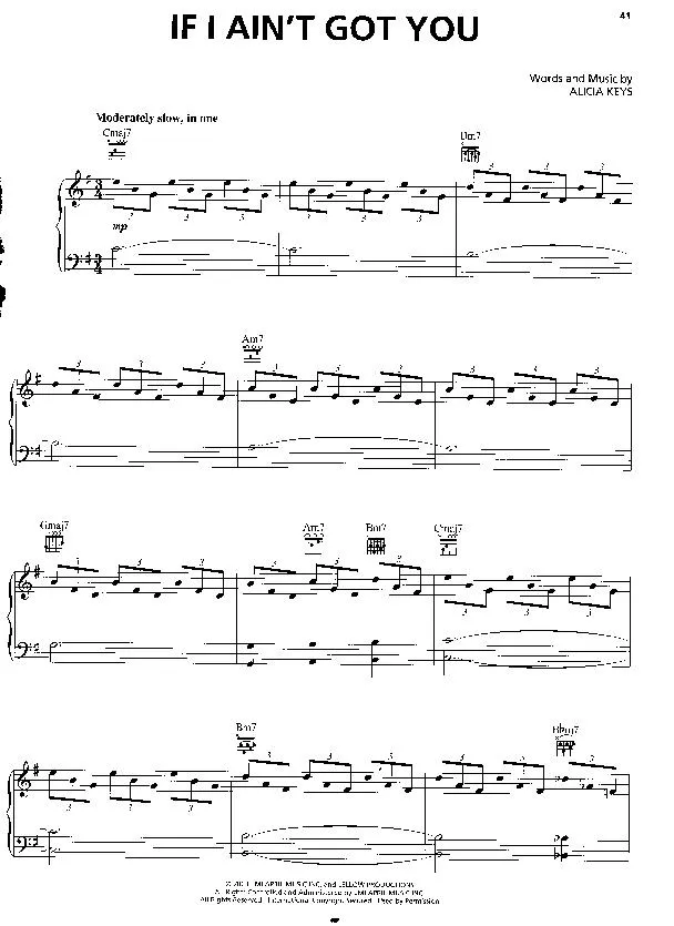 télécharger la partition d'accordéon If I Ain't Got you au format PDF